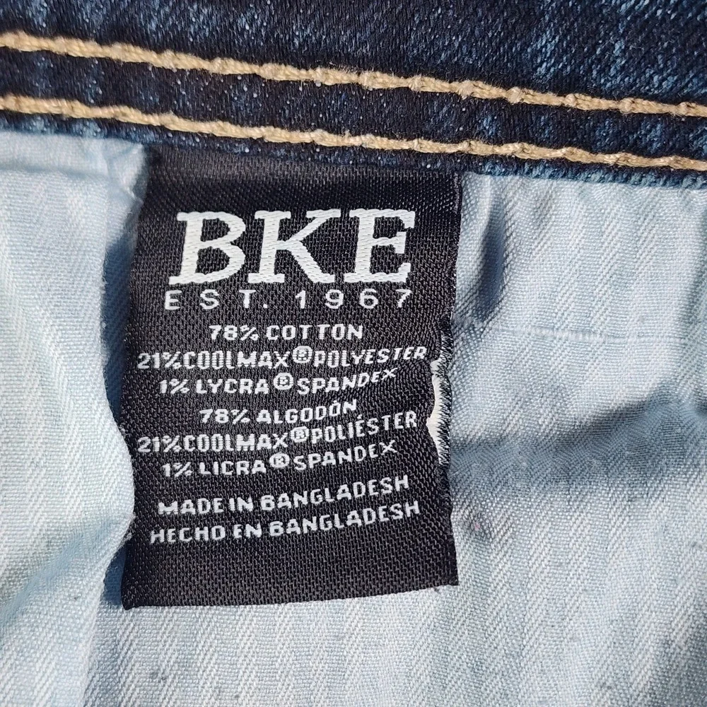 BKE Seth Jeans Mens 42x30 Medium Dark Wash Relaxed Straight Whisker Tag 42x32